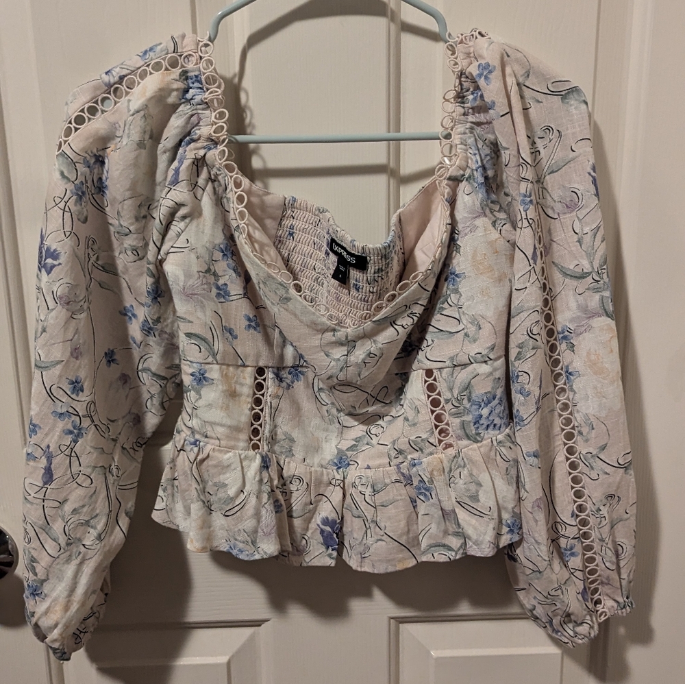 Express Off The Shoulder Corset Peplum Top size S - Picture 2 of 6